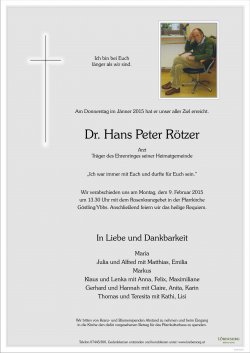 Parte von Dr. Hans Peter Rötzer