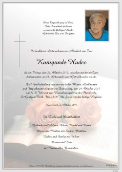 Parte von Kunigunde Hudec