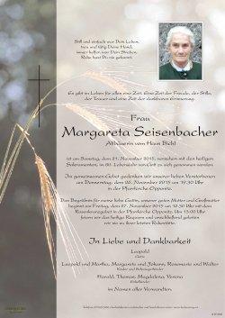 Parte von Magareta Seisenbacher