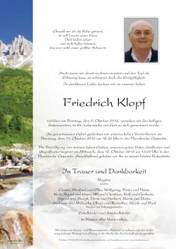 Parte von Friedrich Klopf