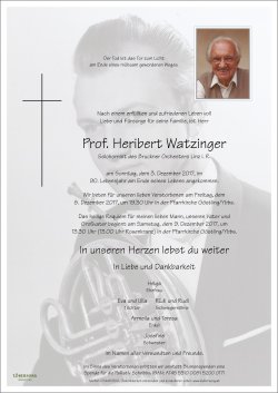 Parte von Prof. Heribert Watzinger