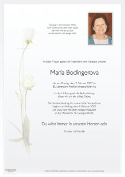 Parte von Maria Bodingerova