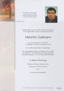 Parte von Heinrich Gollmann