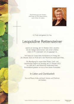Parte von Leopoldine Rettensteiner