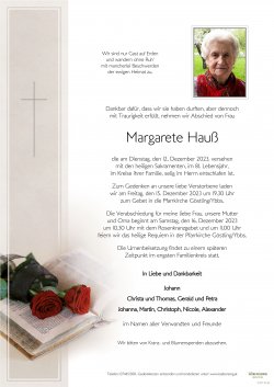 Parte von Margarete Hauß