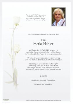 Parte von Maria Mahler