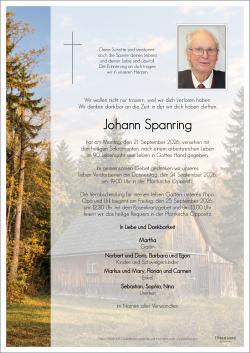 Parte von Johann Spanring