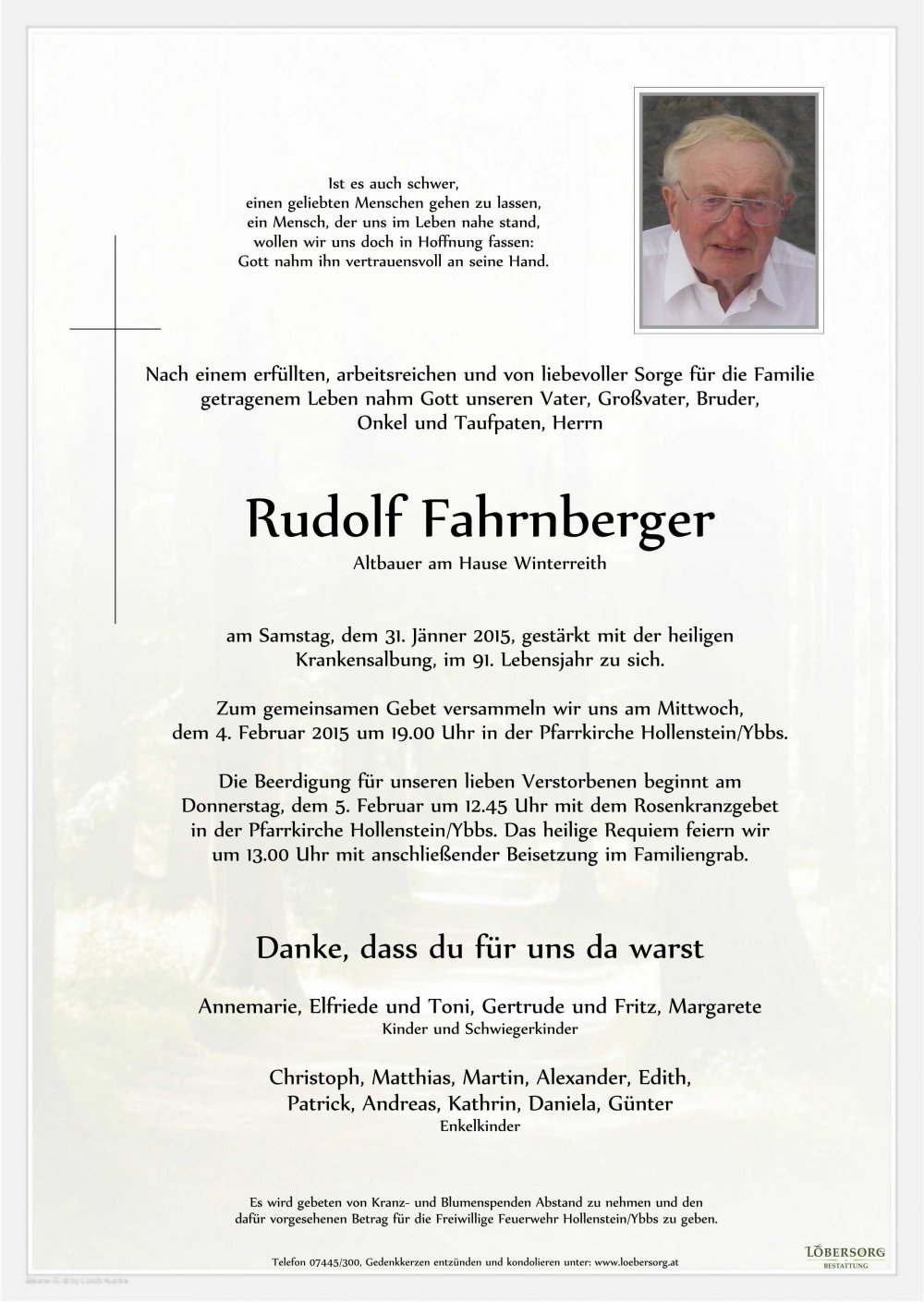 Parte von Rudolf Fahrnberger