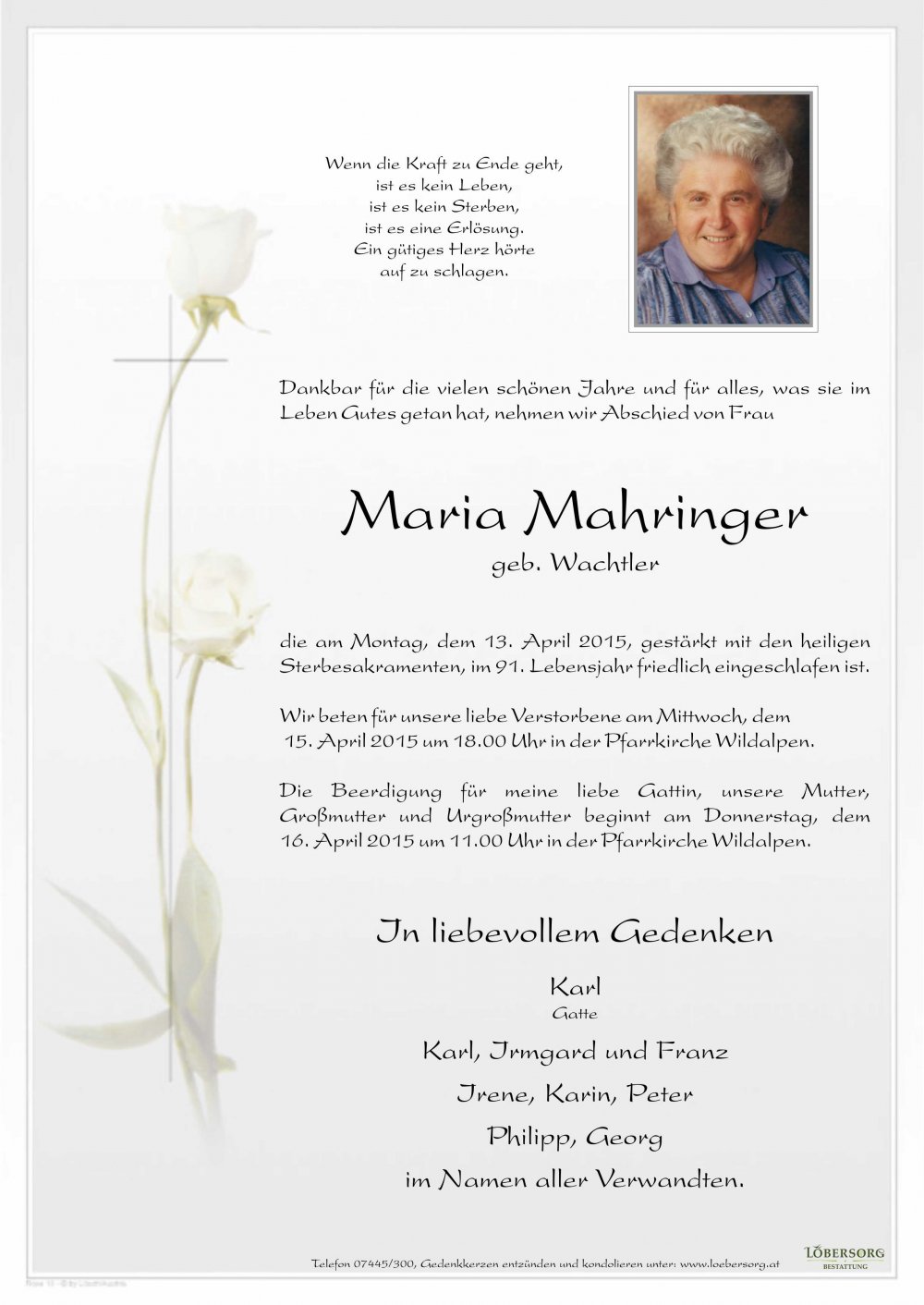 Parte von Maria Mahringer