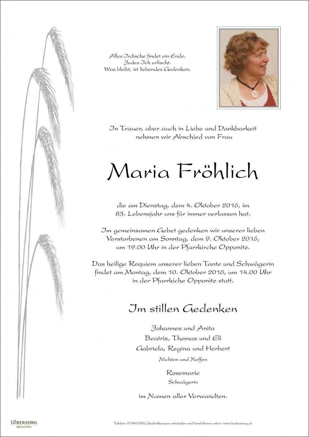 Parte von Maria  Fröhlich