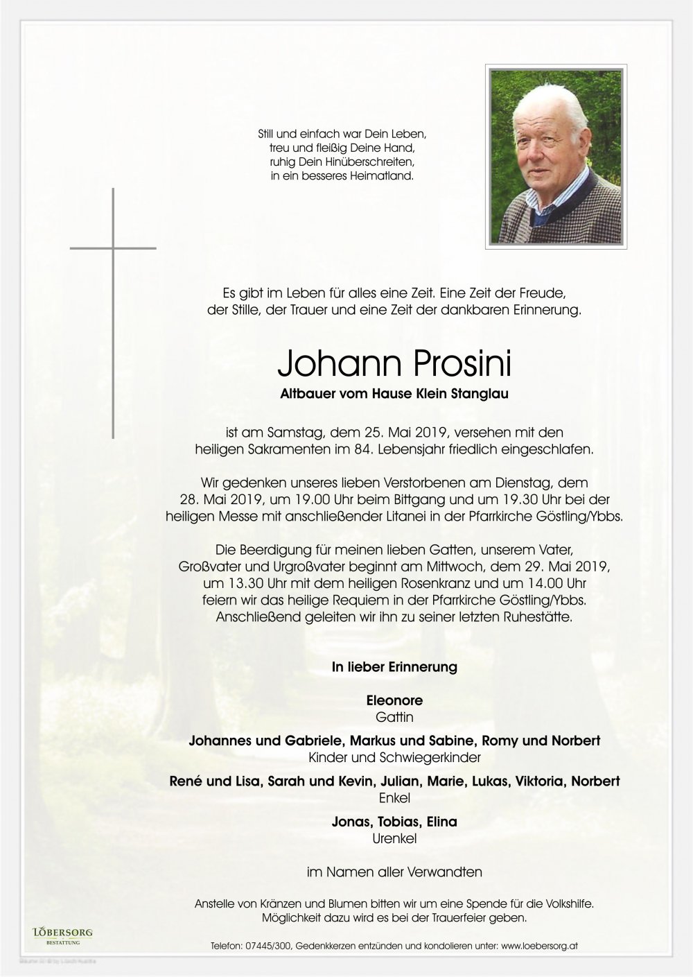 Parte von Johann Prosini