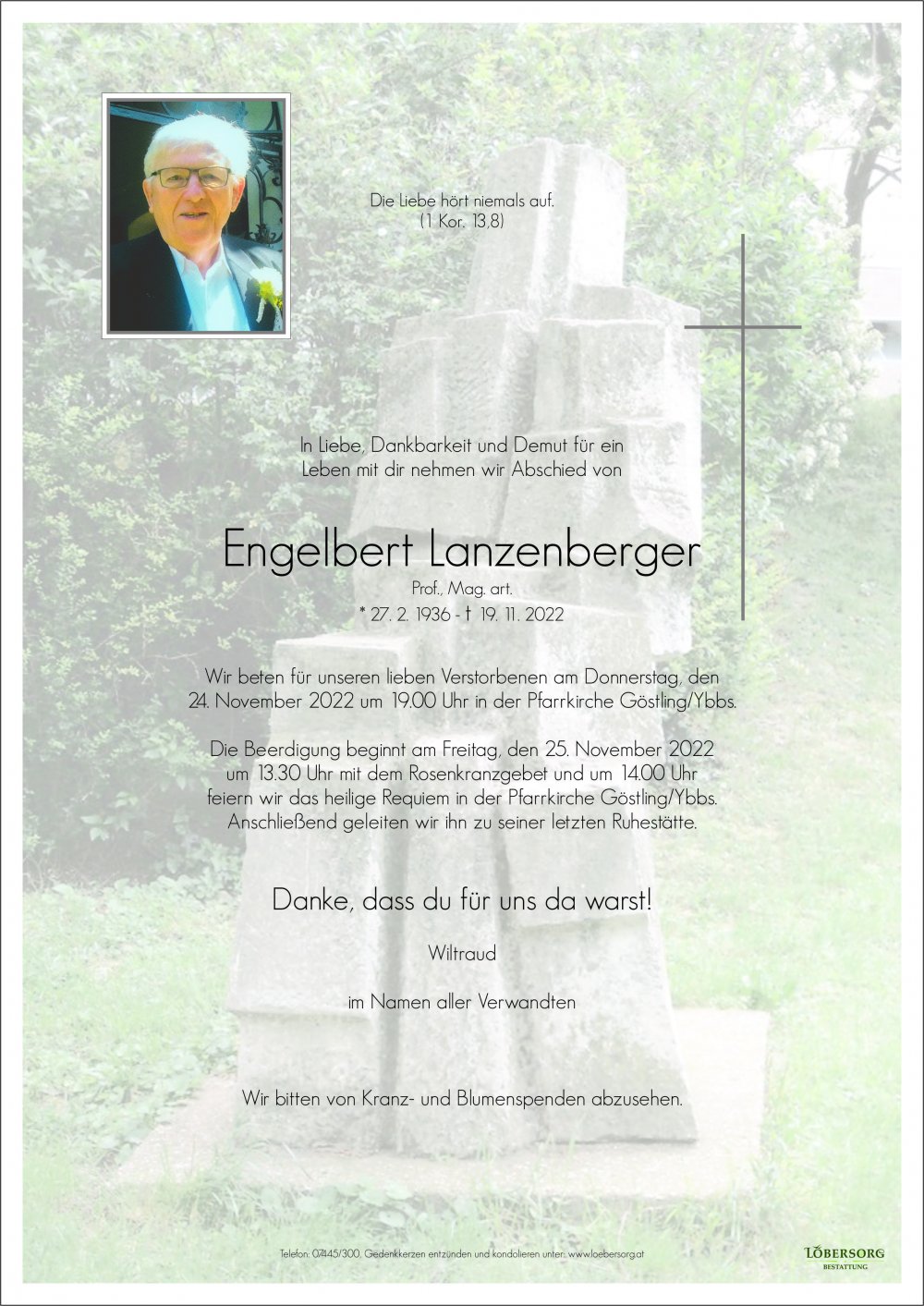 Parte von Prof. Mag. art. Engelbert Lanzenberger