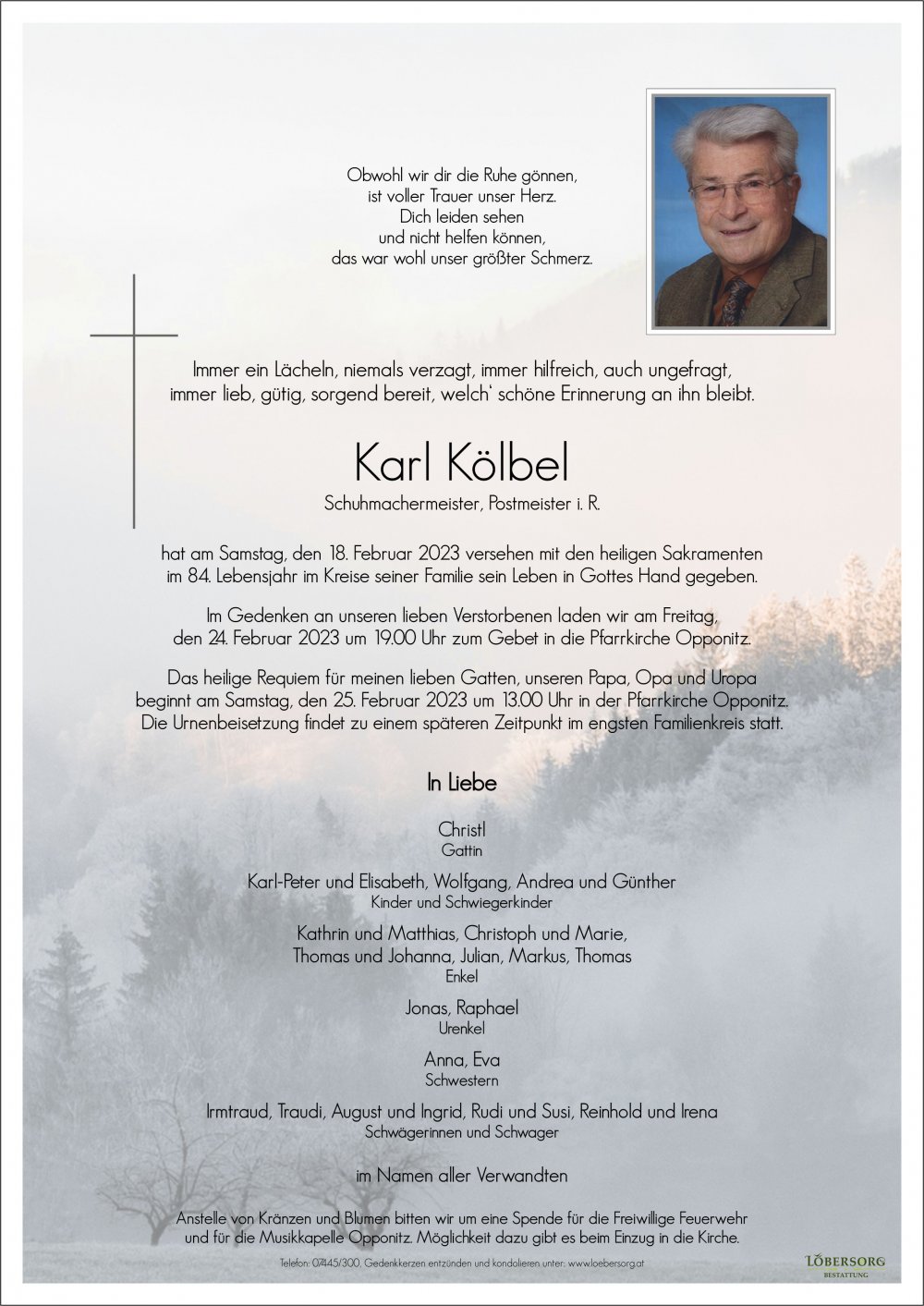 Parte von Karl Kölbel