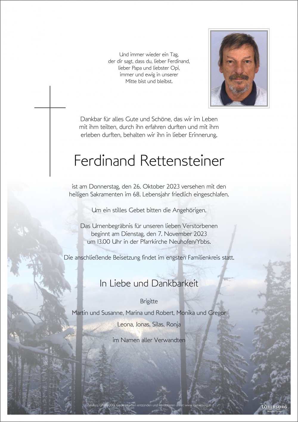 Parte von Ferdinand Rettensteiner