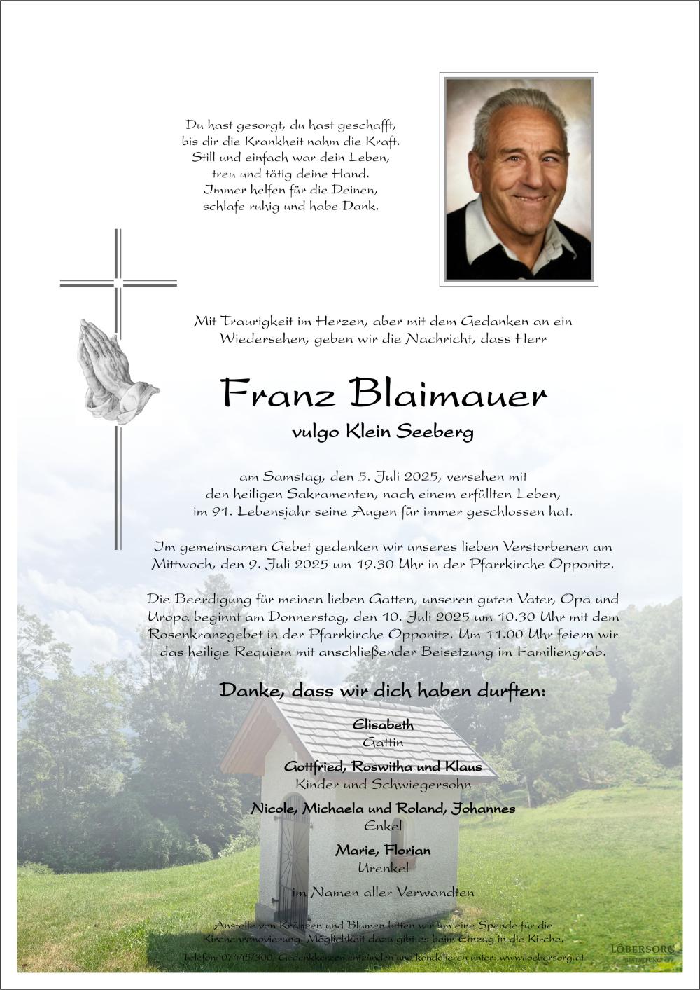 Parte von Franz Blaimauer