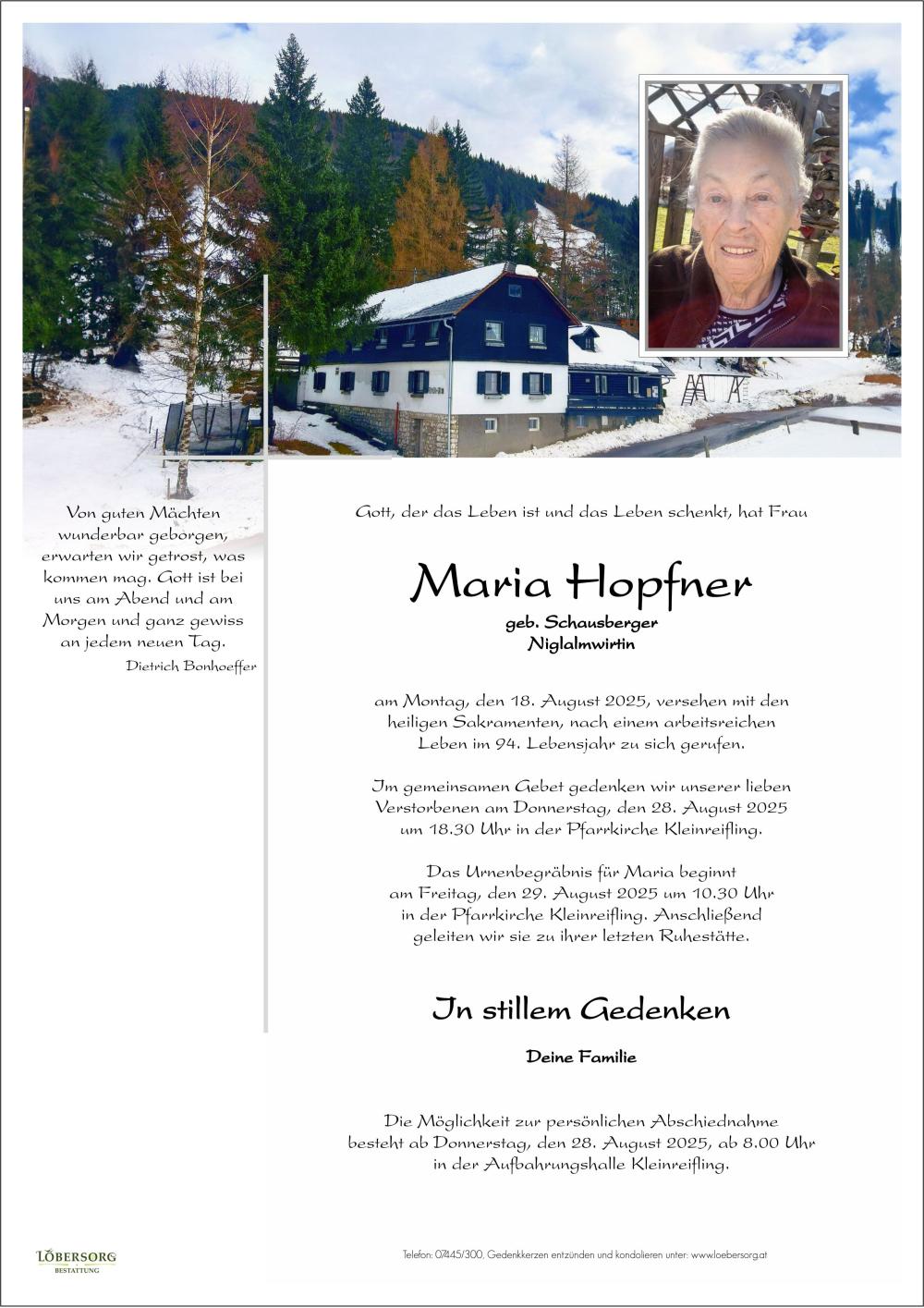 Parte von Maria Hopfner