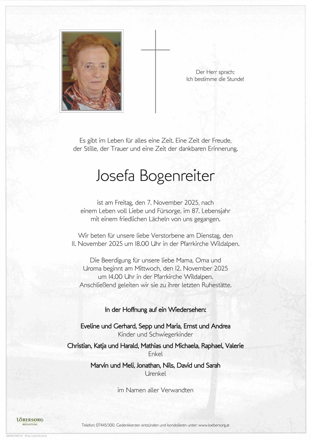 Parte von Josefa Bogenreiter