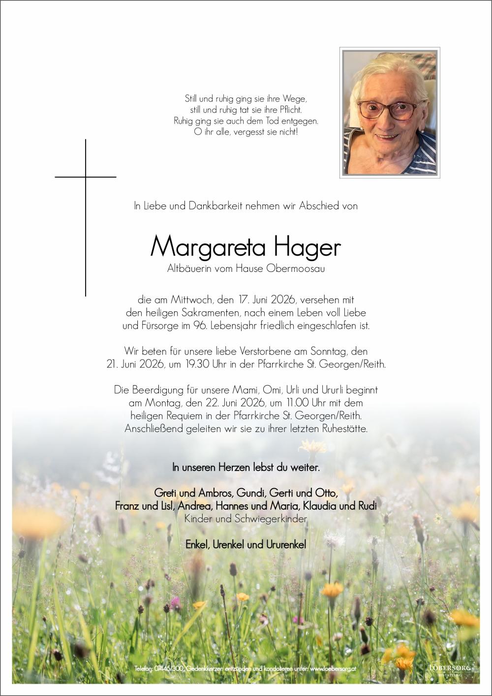 Parte von Margareta Hager