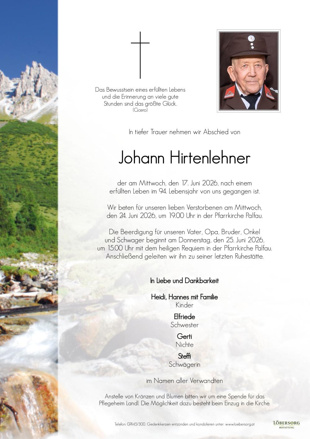 Parte von Johann Hirtenlehner