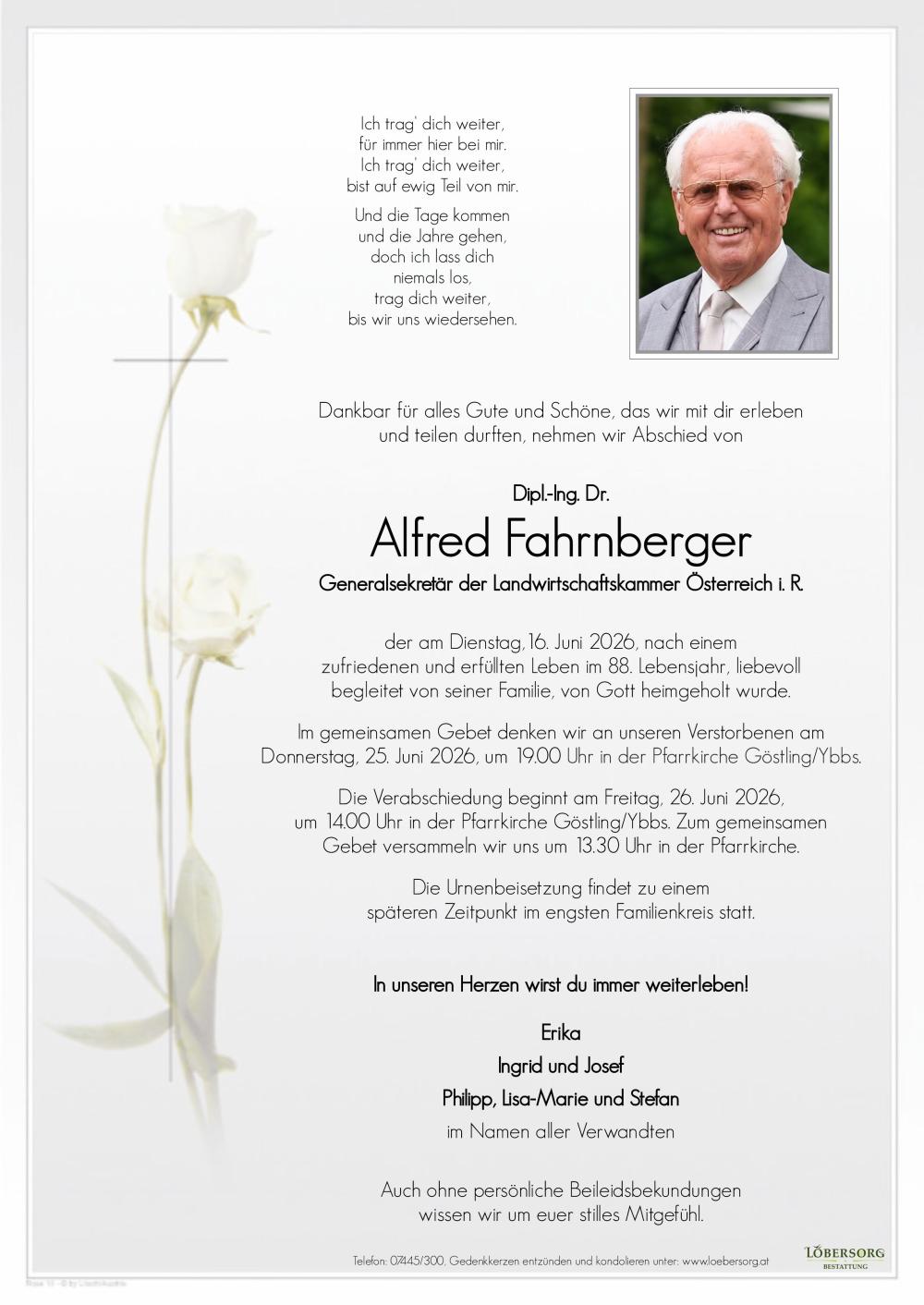Parte von Dipl.-Ing. Dr. Alfred Fahrnberger